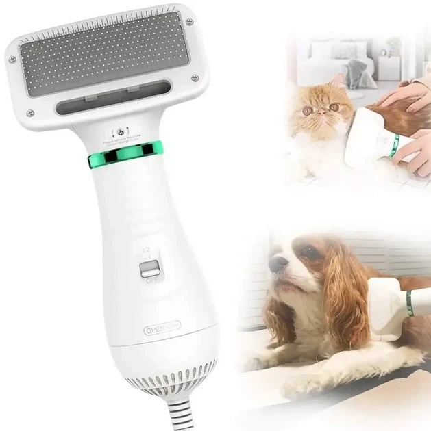 Фен гребінець для тварин Pet Grooming Dryer щітка для вичісування вовни з функцією сушіння - зображення 4