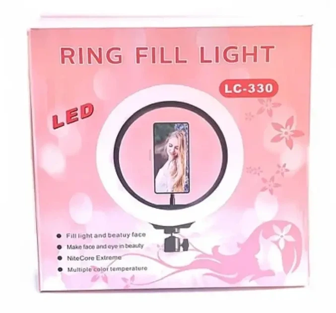 Кольцевая Led лампа LC 330 с креплением для телефона 33 см USB селфи кольцо для фото - изображение 6