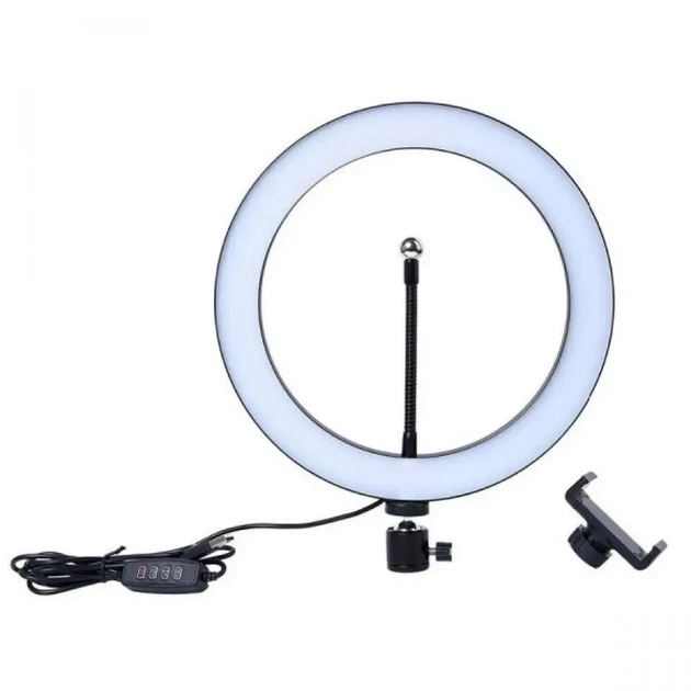 Кільцева Led лампа xd 260 26см без коробки usb селфі кільце лампа для фото кільцеве світло - зображення 3