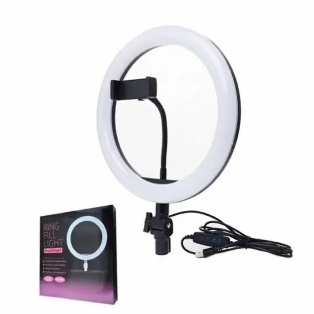 Кільцева Led лампа xd 260 26см без коробки usb селфі кільце лампа для фото кільцеве світло - зображення 4