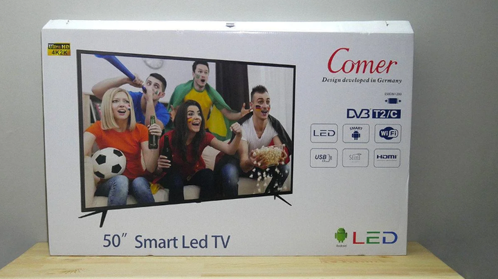 Смарт телевизор 50 дюймов comer fhd w android wi fi т2 телевизор для дома - изображение 4