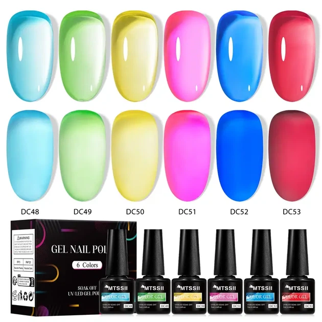 Набір прозорих гель-лаків MTSSII Jelly Nail Gel "Tropic Drops", 6 шт - Фото 1 Набір прозорих гель-лаків MTSSII Jelly Nail Gel "Tropic Drops", 6 шт - зображення 1