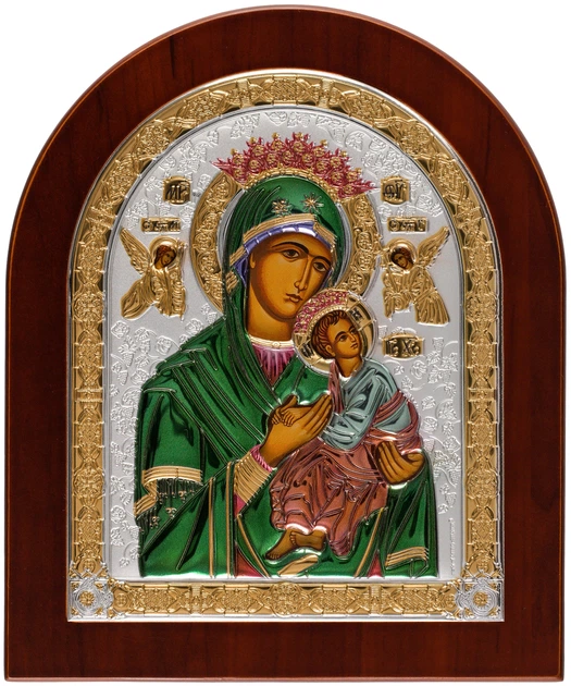 Ікона срібна Ekklesia Неустанної Помочі(Страсна) Богородиця (22,8x27,6 см.) (6788/4WMCCO) - Фото 1 Ікона срібна Ekklesia Неустанної Помочі(Страсна) Богородиця (22,8x27,6 см.) (6788/4WMCCO) - изображение 1