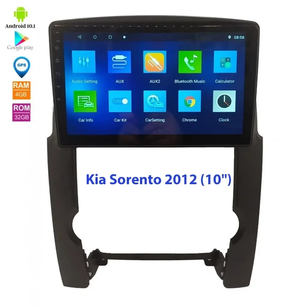 Штатна автомагнітола з навігацією Gps для автомобілів Kia Sorento 2012 10 дюймів Android 10.1 4 ГБ 32 ГБ - зображення 2