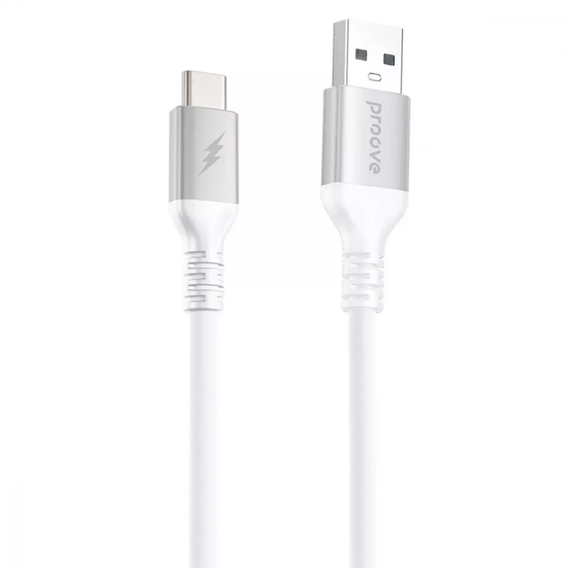 Кабель USB to Type-C Proove ReGen Silicone, 27W, 1м, силіконовий, екологічний, швидка зарядка White - Фото 1 Кабель USB to Type-C Proove ReGen Silicone, 27W, 1м, силіконовий, екологічний, швидка зарядка White - зображення 1