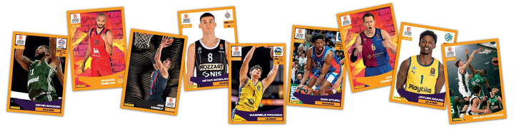 Набір колекційних карток Panini Euroleague 2025: Display of 50 Packs 105881 (8051708023084) - зображення 5