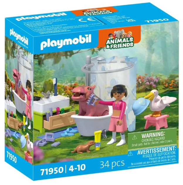 Klocki Playmobil zwierzęta w kąpieli 34 elementy (71950) - obraz 1