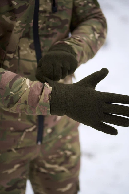 Стильні чоловічі флісові рукавички хакі якісні та практичні тактичні аксесуари для холодних днів та активного відпочинку на природі - Фото 7 Стильні чоловічі флісові рукавички хакі якісні та практичні тактичні аксесуари для холодних днів та активного відпочинку на природі - зображення 7