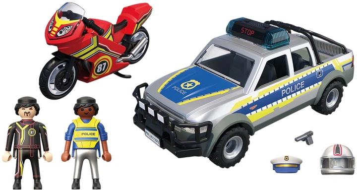 Zestaw zabawek dla dzieci Playmobil Pościg policyjnym pick-upem (71875) (4008789718754) - obraz 3