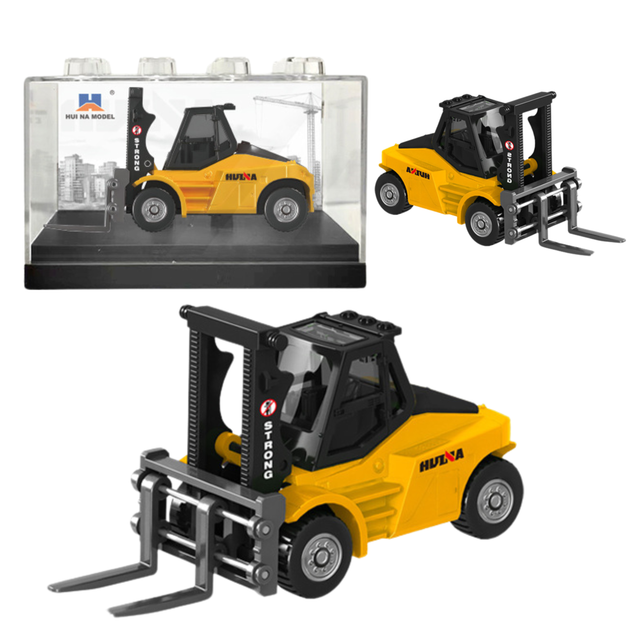 Wózek widłowy Lean Toys Huina metalowy model kolekcjonerski 1:80 Żółty (22729) (5905991050780) - obraz 2