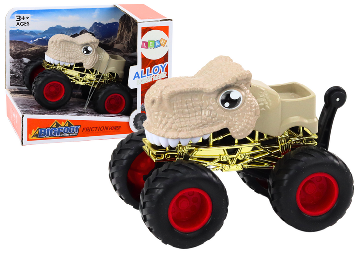 Autko terenowe Lean Toys Dinozaur z dużymi gumowymi kołami Beżowy (18794) (5905991019220) - obraz 2