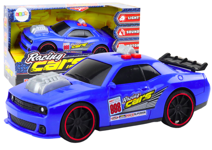 Гоночний автомобіль Lean Toys зі світловими та звуковими сигналами і відкритим двигуном Синій (19134) (5905991018155) - зображення 2