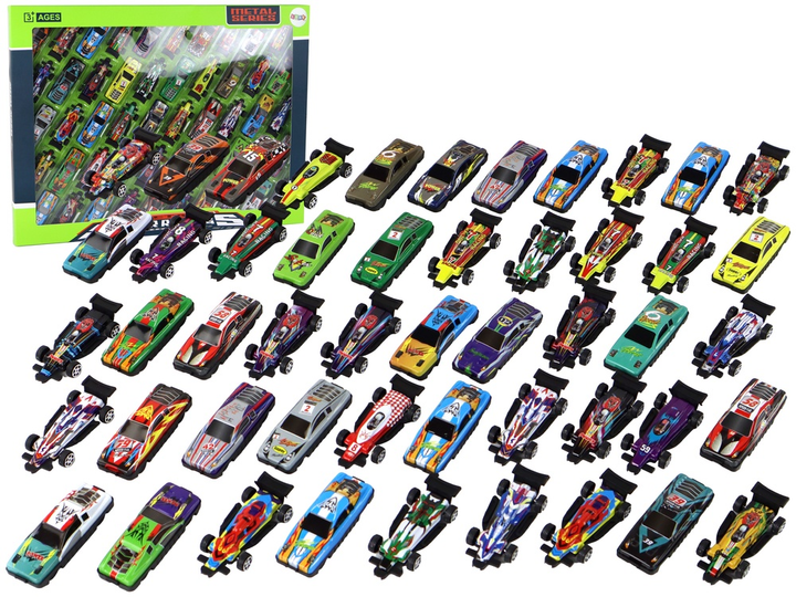 Zestaw zabawek Lean Toys Resoraki samochodziki (16534) 50 szt (5905884450437) - obraz 2