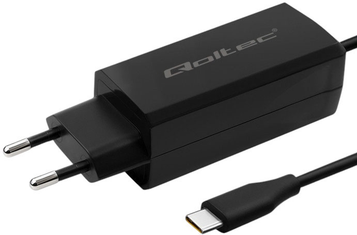 Ładowarka sieciowa Qoltec GaN 65W 5-20V 1x USB-C 3.1 Black (5901878524191) - obraz 2
