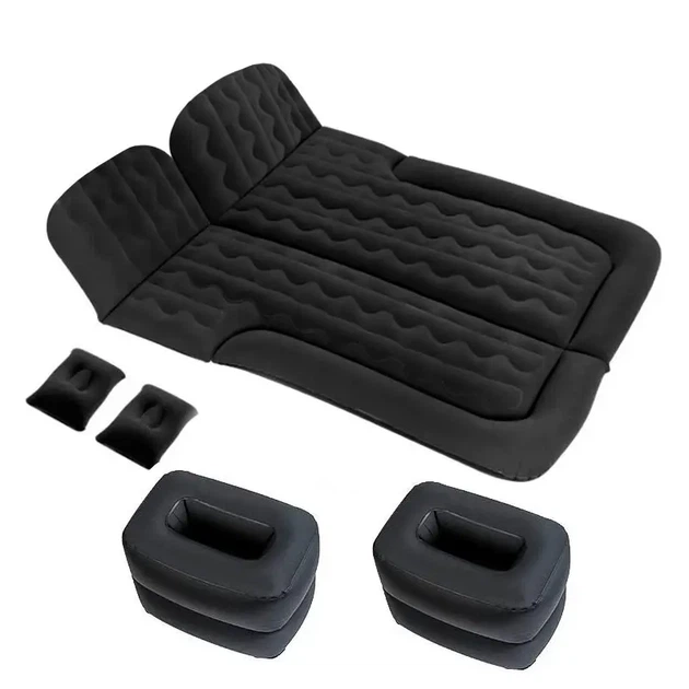 Надувний флокований автомобільний матрац Lesko BP-001 Black 180*135 см - зображення 2