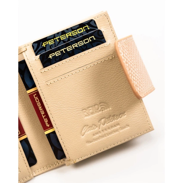 Кошелек женский кожаный Peterson PTN 42329-DSL-6105 Gold золотисто-бежевый - Фото 7 Кошелек женский кожаный Peterson PTN 42329-DSL-6105 Gold золотисто-бежевый - изображение 7
