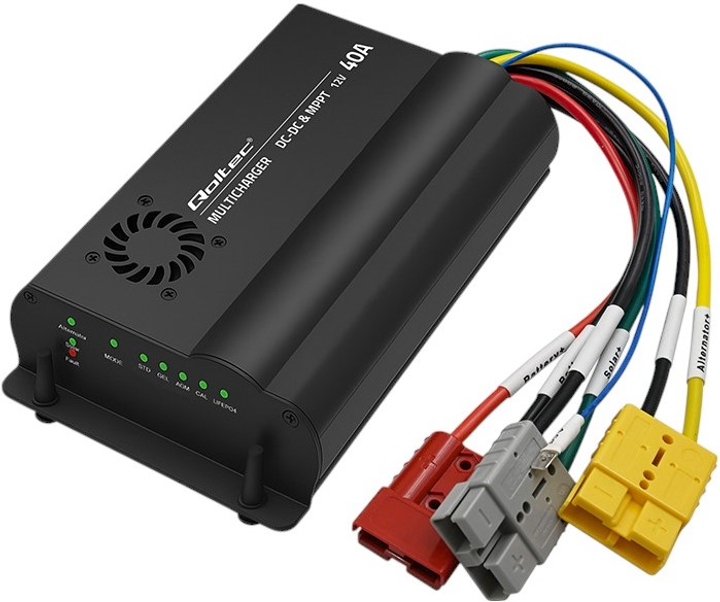 Автоматичний зарядний пристрій Qoltec DC-DC 12V 40A MPPT (5901878519210) - зображення 1
