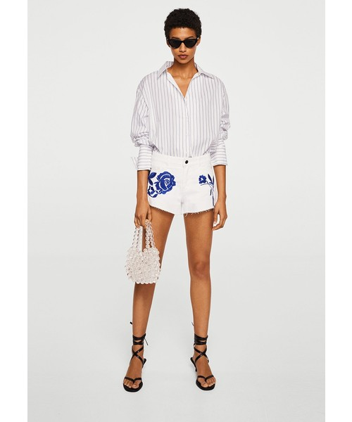 Джинсовые шорты Mango 32 eur размер белые 23077621 - изображение 3