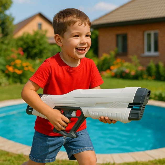 Водяной пистолет Electric Watergun на аккумуляторе серый (M2017) - изображение 3