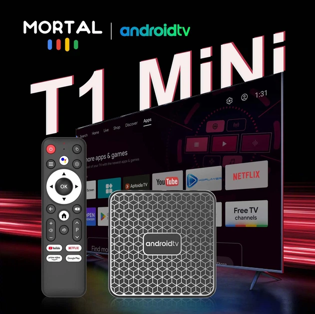Смарт-приставка TV Box Mortal T1 2/16Гб Mini Android 14 с