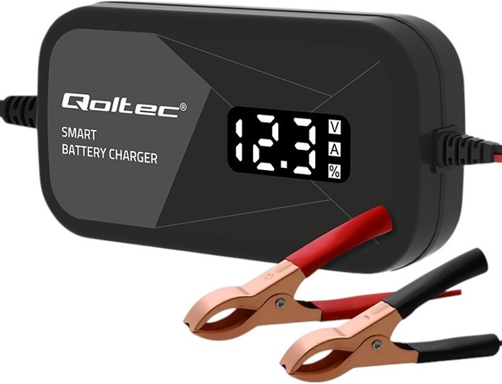 Inteligentna mikroprocesorowa ładowarka Qoltec 12V 2A LCD (5901878524924) - obraz 4