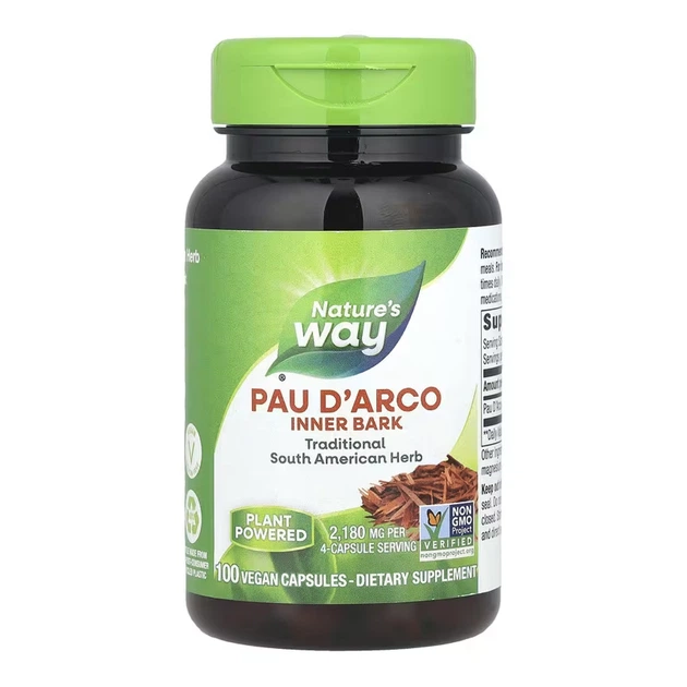 Pau D'Arco Inner Bark - 100 vcaps внутрішня кора пау д’арко для імунної підтримки, мікрофлори та антиоксидантного захисту - Фото 1 Pau D'Arco Inner Bark - 100 vcaps внутрішня кора пау д’арко для імунної підтримки, мікрофлори та антиоксидантного захисту - зображення 1