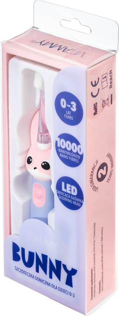 Szczoteczka soniczna do zębów dla dzieci 0 - 3 lat Vitammy Bunny (TOW019485) - obraz 8