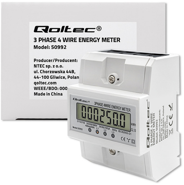 Trójfazowy elektroniczny licznik Qoltec 50992 (5901878509921) - obraz 14