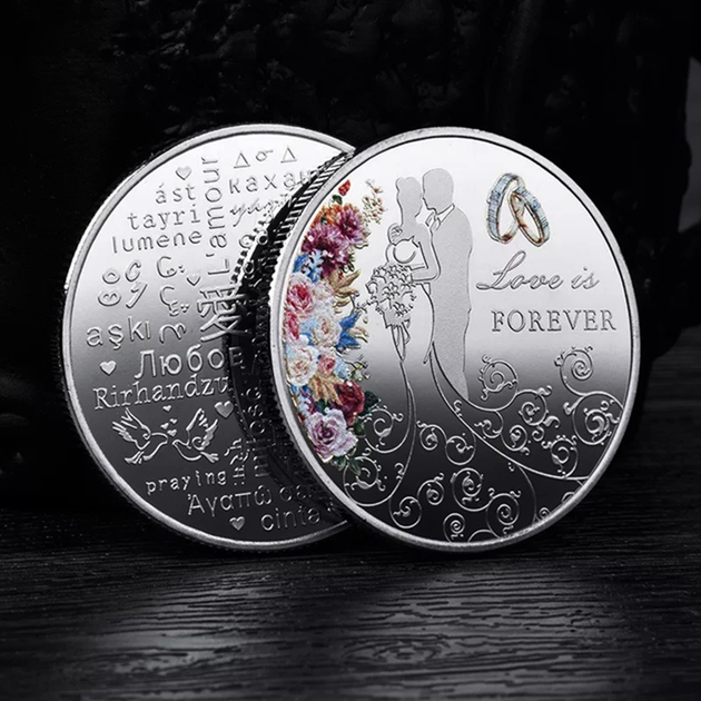 Монета для влюбленных Love Forever Slv в подарочном мешочке - изображение 4