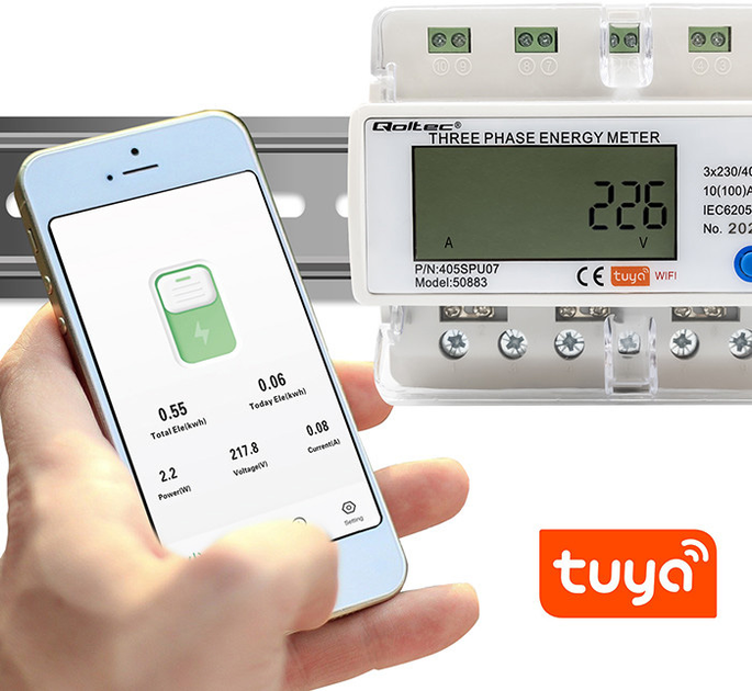 Trójfazowy elektroniczny licznik Qoltec 50883 (5901878508832) - obraz 5