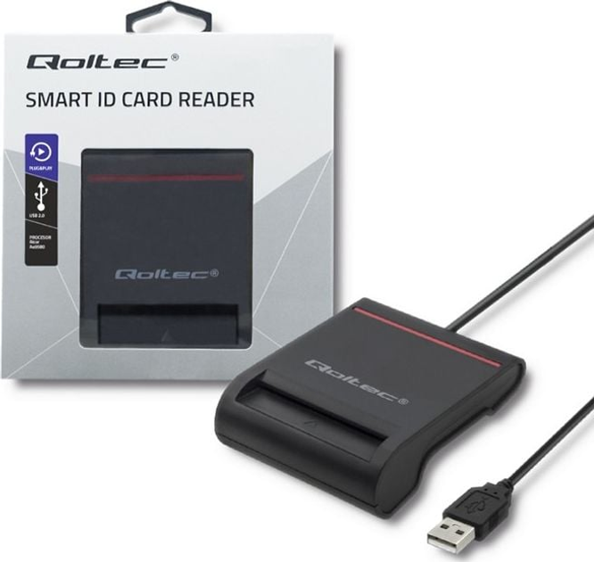 Skaner Qoltec SCR-0642 dla smart-ID kartek USB 2.0/Type-C (5901878506425) - obraz 4