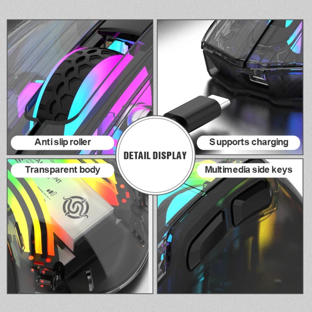 Беспроводная мышь BauTech BM530 с регулировкой DPI RGB и аккумулятором Черный (1015-853-00) - изображение 4