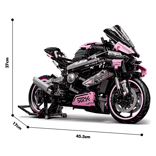 Конструктор мотоцикл BauTech спортивний 1000RR 1920 деталей Рожевий (1014-925-00) - зображення 3