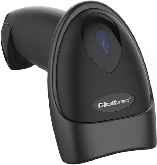 Skaner kodów kreskowych Qoltec Wireless Laser 1D 2D USB Bluetooth Black-Yellow (5901878508801) - obraz 2