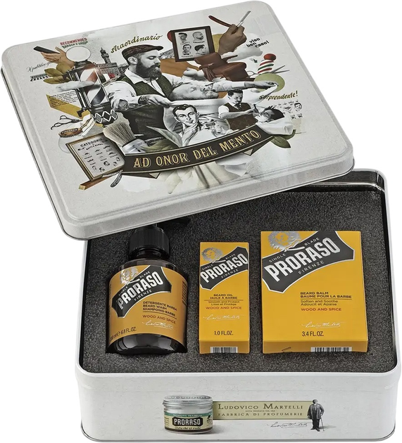 Подарунковий набір для догляду за бородою Proraso Wood And Spice Шампунь 200 мл + Бальзам 100 мл + Олія 30 мл (8004395006908) - зображення 2