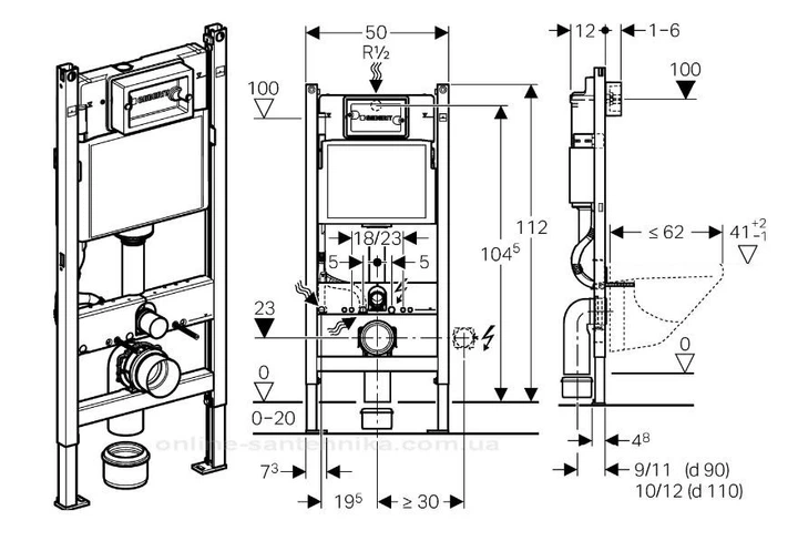 Інсталяція для унітазу GEBERIT DUOFIX DELTA 111.153.00.1 - зображення 2