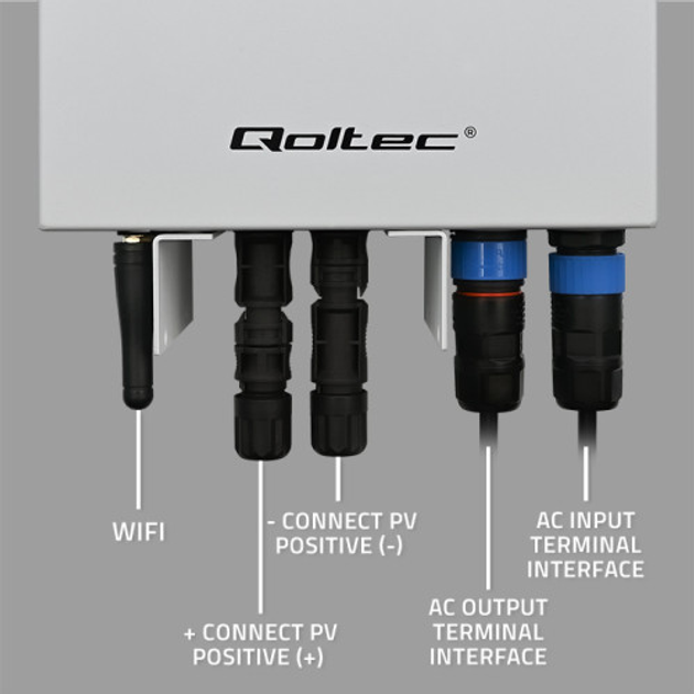 Інвертор Qoltec Solar Inverter for water heating 3kW/4kW ECO Solar Boost MPPT BYPASS LCD Wi-fi (5901878538679) - зображення 6