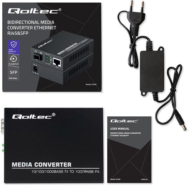 Медіаконвертер Qoltec 52295 (5901878522951) - зображення 13