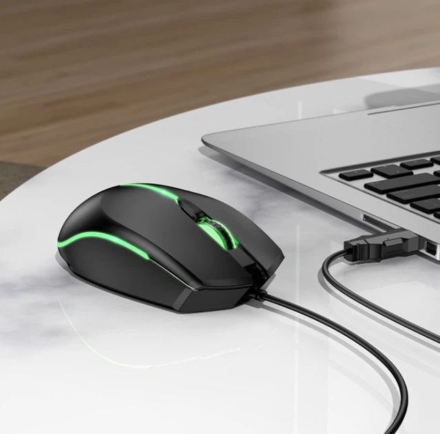 Компьютерная мышь Hoco GM37 Wonderful gaming luminous wired mouse Black - изображение 3