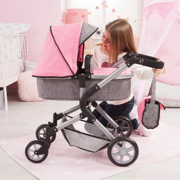 Wózek dla lalki Bayer Design City Neo 18125AA Szaro-różowy (4003336181258) - obraz 10