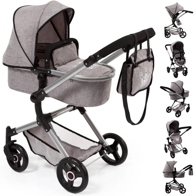 Коляска для ляльки Bayer Design Combi Neo Vario 18410AA Сіра (4003336184105) - зображення 13