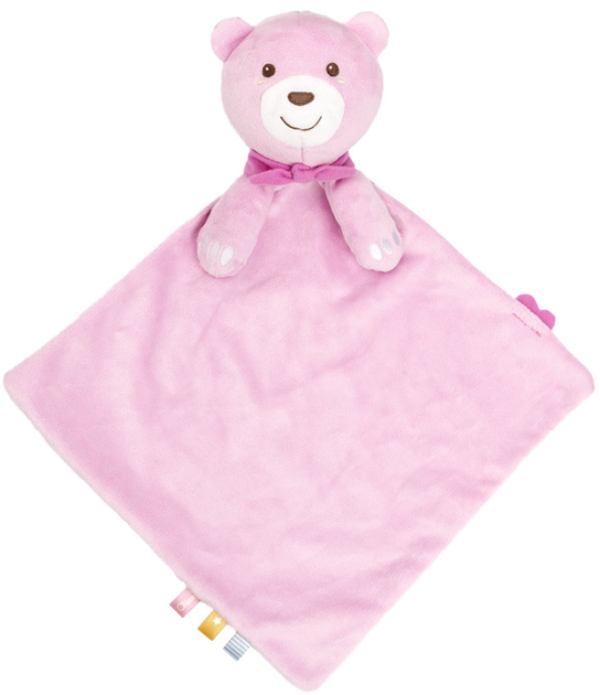 Kocyk-przytulanka Chicco Maxi Doudou Pluszowy miś 47x40 cm Różowy (8058664177493) - obraz 3