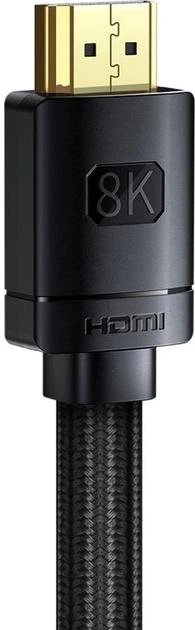 Кабель Baseus High Definition Series HDMI 8K to HDMI 8K Adapter Cable 3m CAKGQ-L01 Black - Фото 3 Кабель Baseus High Definition Series HDMI 8K to HDMI 8K Adapter Cable 3m CAKGQ-L01 Black - зображення 3