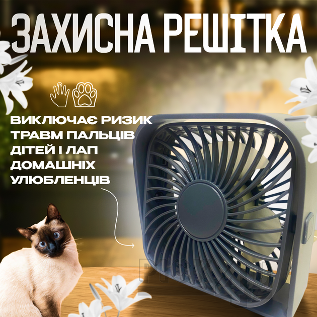 Компактный USB вентилятор TOPK K50-G Серый - изображение 3