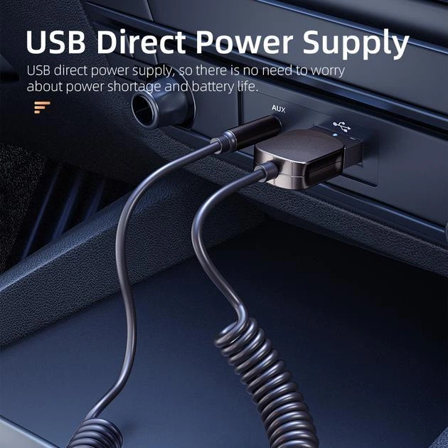 Bluetooth 5.0 ресивер Essager USB to 3.5mm Aux Adapter Car Wireless Receiver Jack Audio Music Mic Handsfree Car Kit Speaker Transmitter микрофон|свободные руки EBTEB01-JS0A Grey - Фото 9 Bluetooth 5.0 ресивер Essager USB to 3.5mm Aux Adapter Car Wireless Receiver Jack Audio Music Mic Handsfree Car Kit Speaker Transmitter микрофон|свободные руки EBTEB01-JS0A Grey - изображение 9