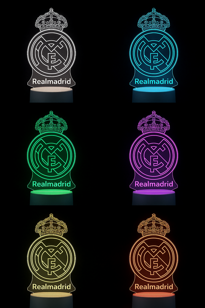 3D LED-нічник ФК «Реалмадрід» з RGB-підсвіткою . Realmadrid нічник - изображение 2