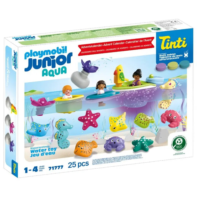 Zestaw zabawek dla dzieci Playmobil JUNIOR & Tinti: Kalendarz adwentowy kolorowa kąpiel 71777 (4008789717771) - obraz 1