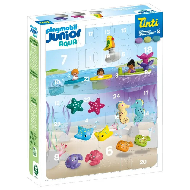 Zestaw zabawek dla dzieci Playmobil JUNIOR & Tinti: Kalendarz adwentowy kolorowa kąpiel 71777 (4008789717771) - obraz 5