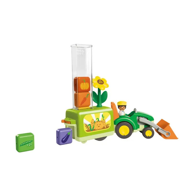 Набір дитячих іграшок Playmobil JUNIOR Трактор з сівалкою 71773 (4008789717733) - зображення 3