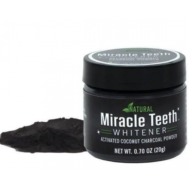 Отбеливатель зубов Miracle Teeth Whitener кокосовый уголь бентонитовая глина 20 г - Фото 1 Отбеливатель зубов Miracle Teeth Whitener кокосовый уголь бентонитовая глина 20 г - изображение 1
